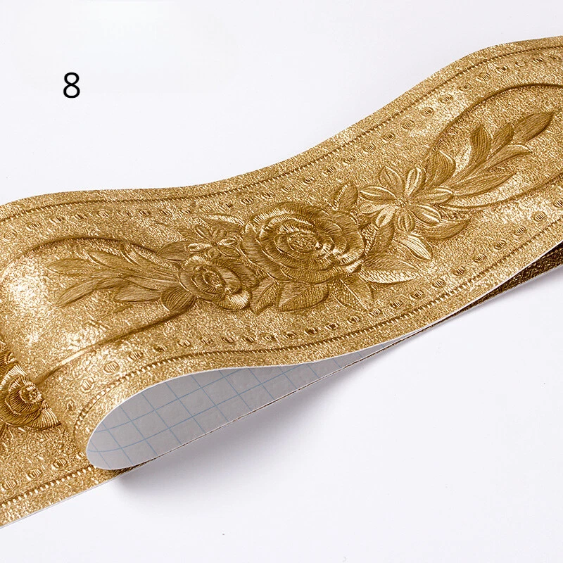 5M PVC Wall Skirting Border Self Adhesive Sticker Floral Wallpaper Living Room - Imagem 1 de 4