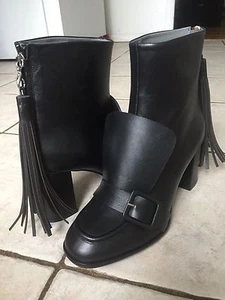 MSGM Tronchetto Black Leather Boots sz.40 - Picture 1 of 12