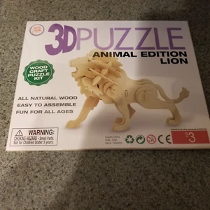 3D Wooden Lion Puzzle - NEW/SEALED - Picture 1 of 1