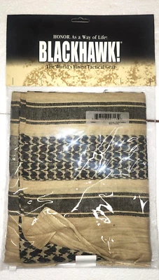 Blackhawk Shemagh Tactical Desert Head Gear Coyote Tan Black 330005CT NEW 44x44" - Image 1 of 4