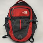 The North Face Recon Backpack Gray Red Hiking Laptop Work Outdoors School Flawed