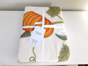 Williams Sonoma Harvest Pumpkin Embroidery Tablecloth 70" X 108" Thanksgiving - Picture 1 of 2