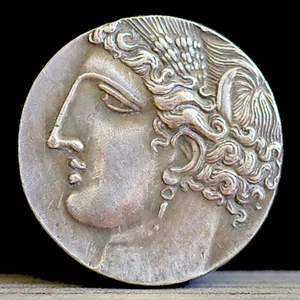270-260 BC Large Ancient Greek Coin Flying Pegasus - Silver Plated Drachma 37mm - Picture 1 of 2