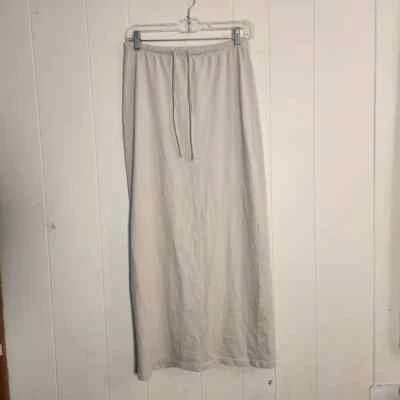 Falda midi Zara beige nude 100 % algodón con cordón talla pequeña abertura profunda Foto 1 de 4