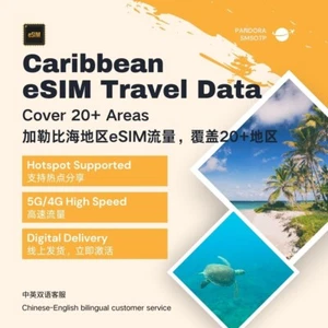 Caribbean Travel eSIM Data | 1-5GB | 7-30 Days | CHEAPER THAN YOUR LOCAL CARRIER - Picture 1 of 4