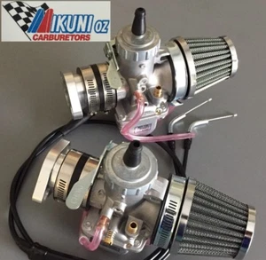 Triumph T140V, T120, carbohidratos BSA, kit de carburador Mikuni VM32 con filtros de aire POD - Imagen 1 de 2