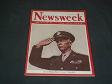 1943 OCTOBER 4 NEWSWEEK MAGAZINE - GENERAL GEORGE C. MARSHALL - NW 16