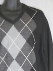 Dockers Mens Sweater XL Gray & Black  Color Block Long Sleeve Acrylic