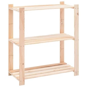 vidaXL 3-Tier Storage Rack 31.5"x15"x35.4" Solid Pinewood 330.7 lb - Picture 1 of 7