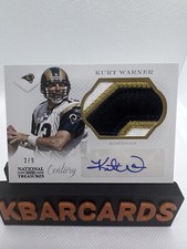 2013 National Treasures Century Black Prime /9 Kurt Warner Auto 3 Color Patch