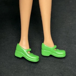 Barbie Green Rubber Shoes Mary Janes Y2K Fashionistas Fashion Fever Arched Feet - Picture 1 of 9