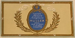 Etiqueta de jabón de tez francesa con diseño de cameo dorado ~ Savoy Mousse Neiguese MULLER - Imagen 1 de 2
