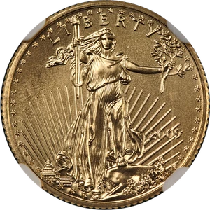 2009 Gold American Eagle $5 NGC MS70 Early Releases Blue Label - STOCK - Picture 1 of 4
