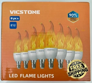 LED π₯ Flame Light Bulbs 3 Mode Flickering E12 Base Halloween Christmas NEW 8-Pk - Picture 1 of 3