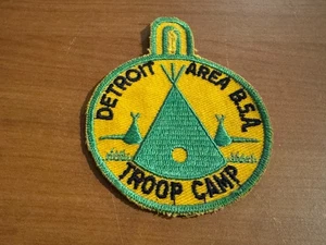 BSA, 1950’s Troop Camp Patch, Detroit Area Council, Orange - Bild 1 von 1