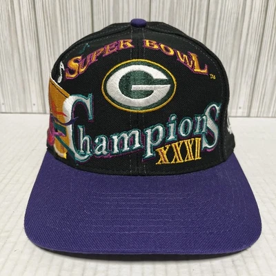 Sombrero deportivo con logotipo vintage de los Green Bay Packers Snapback negro 1997 Super Bowl XXXI Foto 1 de 4