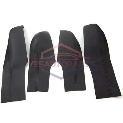 For Honda Civic 2006-2011 4 Door Armrest Cover Surface Shell Trim Black Leather Foto 1 de 4