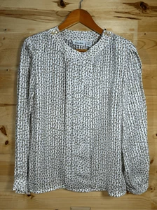 Barbara Karen Vintage Women's Size 8 Long Sleeve Leopard Animal Print Sheer Blou - Picture 1 of 14
