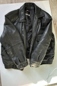 Tibor Leather Jacket Bomber Jacket Men's Vintage 90’s Size L - Picture 1 of 6