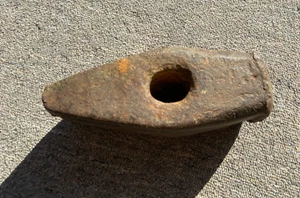 Cabeza de martillo de trineo redonda vintage de 13 lb, poste de cerca boca antigua.  Separador de madera - Imagen 1 de 5