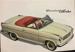 Seltener Katalog 1959 Borgward Isabella Coupe Cabriolet TS Combi DeLuxe Prospekt - Bild 1 von 3