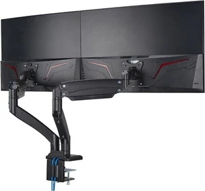 AVLT Dual Monitor Schreibtisch Halterung Arm DM41-1 schwarz bis 43" * OFFEN LESEN - Bild 1 von 8