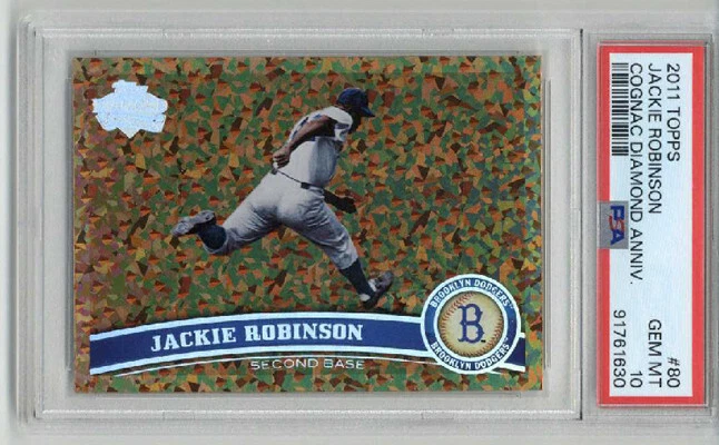 2011 TOPPS COGNAC DIAMOND ANNNIVERSARY JACKIE ROBINSON DODGERS PSA 10 LOW POP - Image 1 of 2