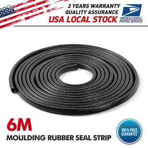 6M Car Door Protector Rubber Edge Trim Guard Molding Seal Strip Scratch Black - Picture 1 of 7
