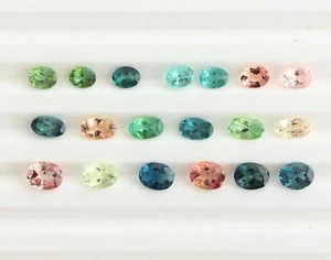Tormalina naturale multicolore sfaccettata ovale sfaccettata 4x3 mm, 5x3 mm e 5x4 mm pietra preziosa - Foto 1 di 5