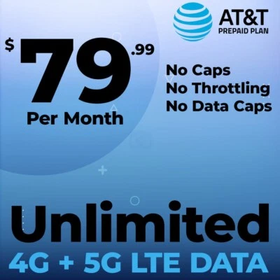 Business Enterprise Unlimited Data Plan Rental AT&T Sim Card 4G LTE 5G Hotspot - Image 1 of 2