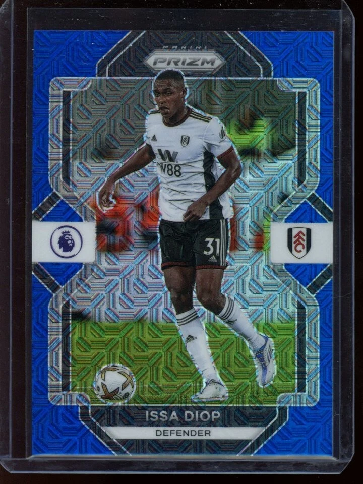2022-23 Panini Prizm EPL Issa Diop 25/25 Blue Mojo Prizm #71 - Fulham - Image 1 of 2