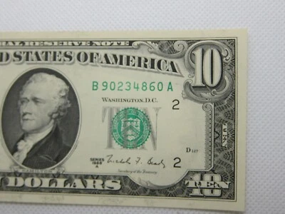 1988A $10 Uncirculated FRN #B90234860A  *Sequential Option - Image 1 of 4