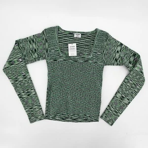 NEW Cotton On Shirt Womens Medium Green Smock Long Sleeve Blouse Square Neck - Picture 1 of 8
