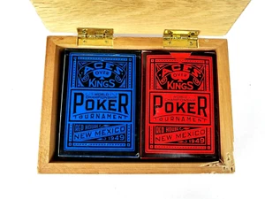 Campeonato Mundial 1949 Ases Sobre Reyes Juego de 2 Barajas de Poker Torneo Casa Roja - Imagen 1 de 3