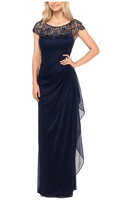 Vestido de noche para mujer Xscape azul adornado cuello madre de novia/novio talla 8 - Imagen 1 de 6