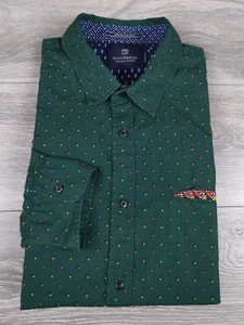 Scotch & Soda Regular Fit Button Down Shirt Dark Green Mens Size XL - Picture 1 of 9