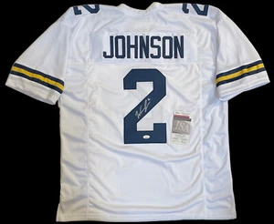 WILL JOHNSON SIGNED MICHIGAN WOLVERINES WHITE JERSEY JSA COA - Picture 1 of 3