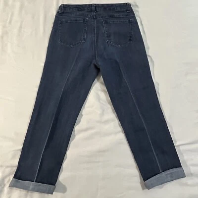 Jones New York Mujer Talla 6 Lexington Puño Capri Azul Denim Foto 1 de 4