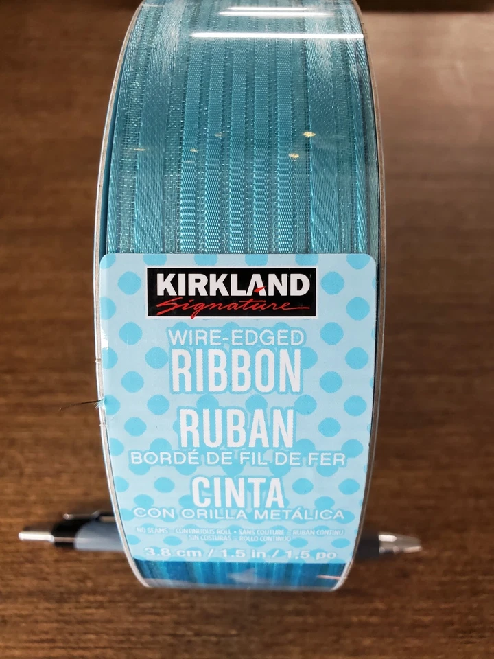 Kirkland Signature Wire-Edged Polyester Ribbon 1.5" x 50Y Style # 24S06