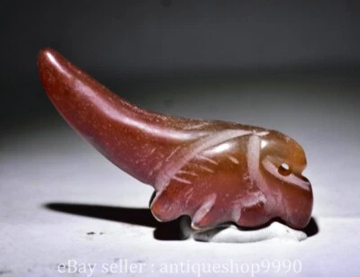 Amuleto colgante águila voladora pájaro talla ágata cultura china Hongshan de 3,2" Foto 1 de 4