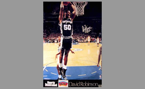 David Robinson 2-HAND SLAM San Antonio Spurs SI Signature POSTER (1992 Original) Cover