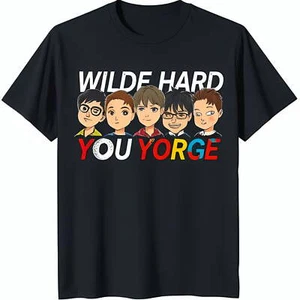 Fun Black T-Shirt with Colorful Cartoon Characters & 'Wilde ' Graphic - Picture 1 of 4
