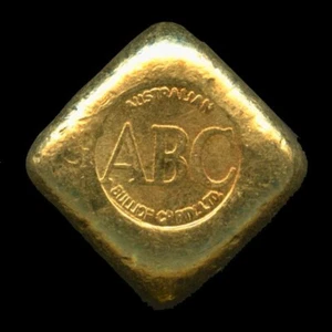 ABC 1oz Gold Ingot. Contains 1oz of .9999 pure gold. Popular Diamond shape. - Picture 1 of 2