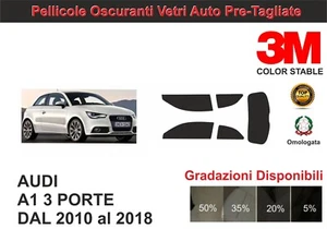 pellicola oscurante vetri pre tagliata audi a1 3p dal 2010 al 2018 kit compl - Imagen 1 de 1
