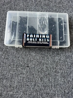 FBK-10 K Universal Fairing Bolt Kit Black Kawasaki Honda Suzuki Yamaha BMW  Yana - Image 1 of 3