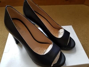 Scarpe GEOX D Annya H con tacco punta aperta NERA IN PELLE, UK 3,5 / EUR 36,5 - Nuove con scatola - Foto 1 di 9