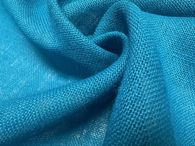 INDIGO BLUE HESSIAN JUTE Fabric Sacking Table Runner Material Wedding 150cm wide - Image 1 of 4