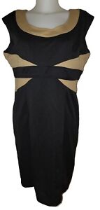 Ronnie Nicole Black & Tan Business Career Casual Cocktail Party Dress Size 14