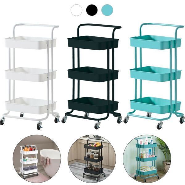 US Rolling Cart Utility Storage Organization Craft Art Cart Table Top With Cups