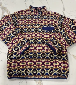 Patagonia Synchilla Snap-T Fleece Women’s M Aberdeen Blue Butterfly Pattern EUC - Picture 1 of 13